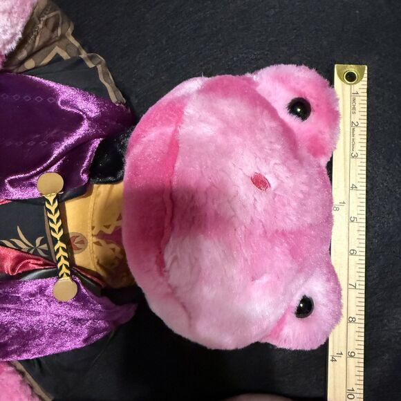 Build A Bear Frog Pink TOADally Tie Dye Size 16" Wearing Frozen II Anna Clothes - Picture 5 of 9